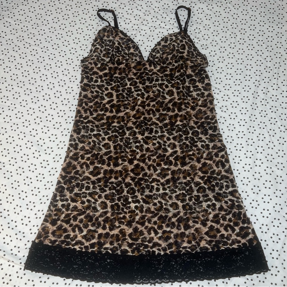Victorias Secret Leopard Print Lace Chemise large